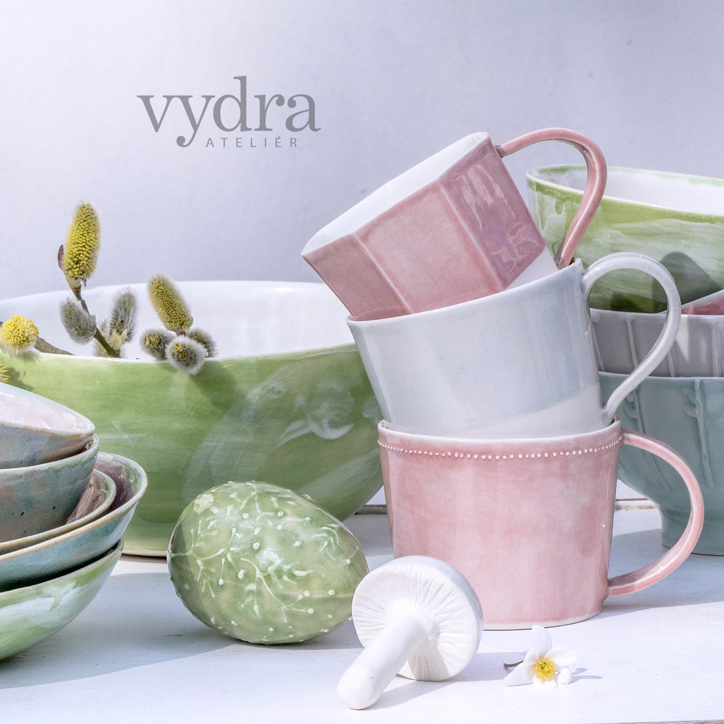 Porcelánový moka hrnek 200ml / šedomodrý