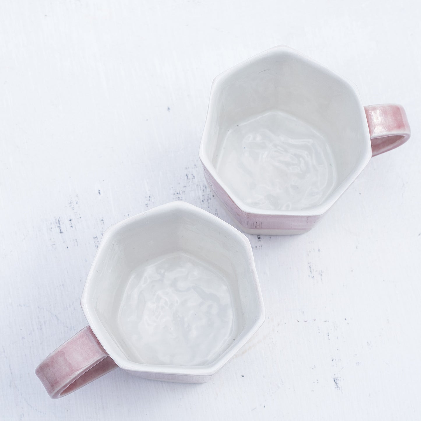 Porcelánový moka hrnek 150ml / růžový nepravidelný / No.1 / tmavší