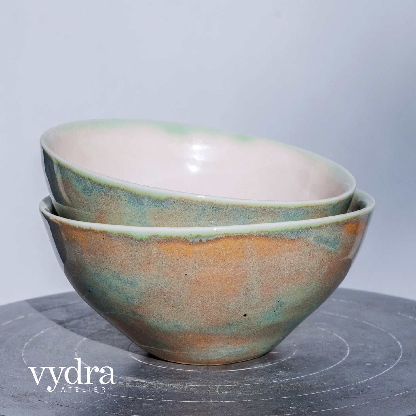 Porcelánová miska 250ml / mramorovaná / sada dvou kusů