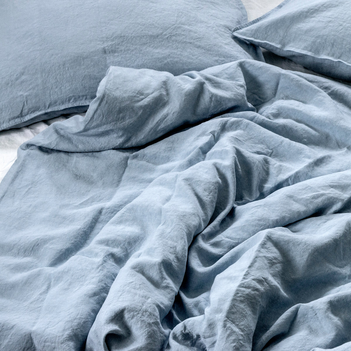 Extra jemné lněné povlečení v odstínu Blue Fog