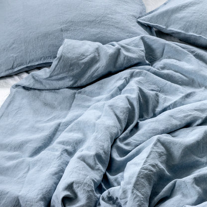 Extra jemné lněné povlečení v odstínu Blue Fog