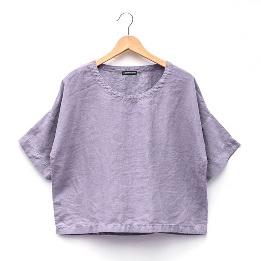 Oversized lněný top / Pantone Lavender Aura / PREORDER