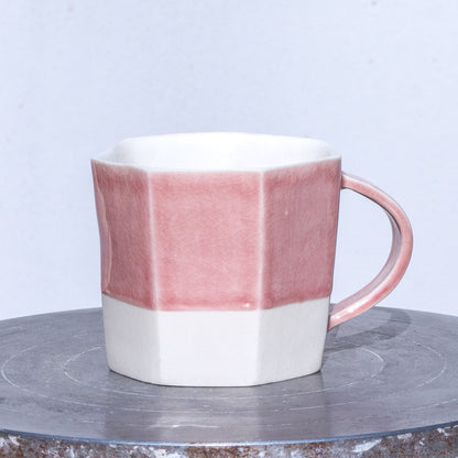 Porcelánový moka hrnek 150ml / růžový nepravidelný / No.1 / tmavší