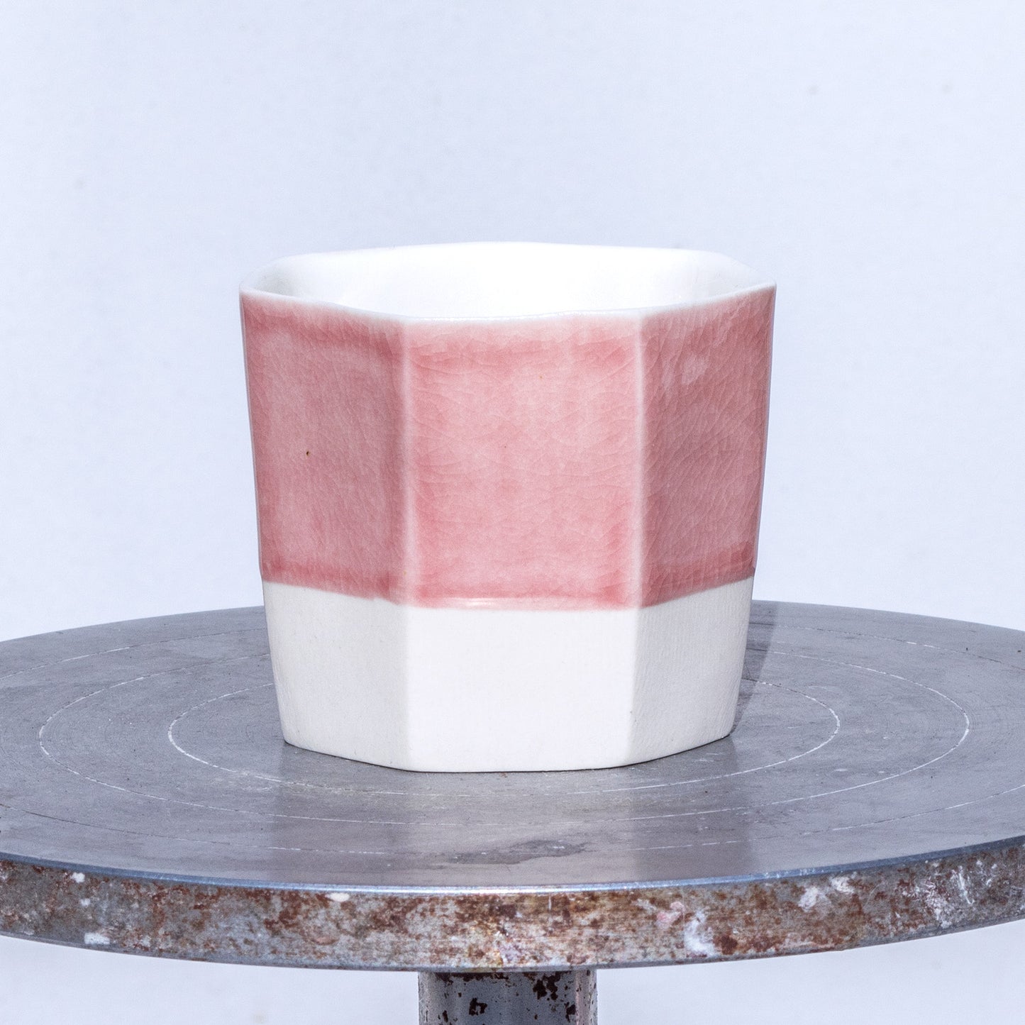 Porcelánový moka hrnek 150ml / růžový nepravidelný / No.1 / tmavší