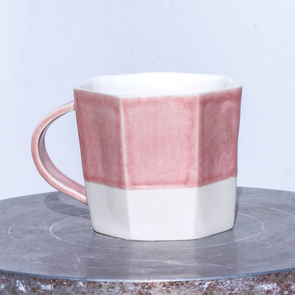 Porcelánový moka hrnek 150ml / růžový nepravidelný / No.1 / tmavší