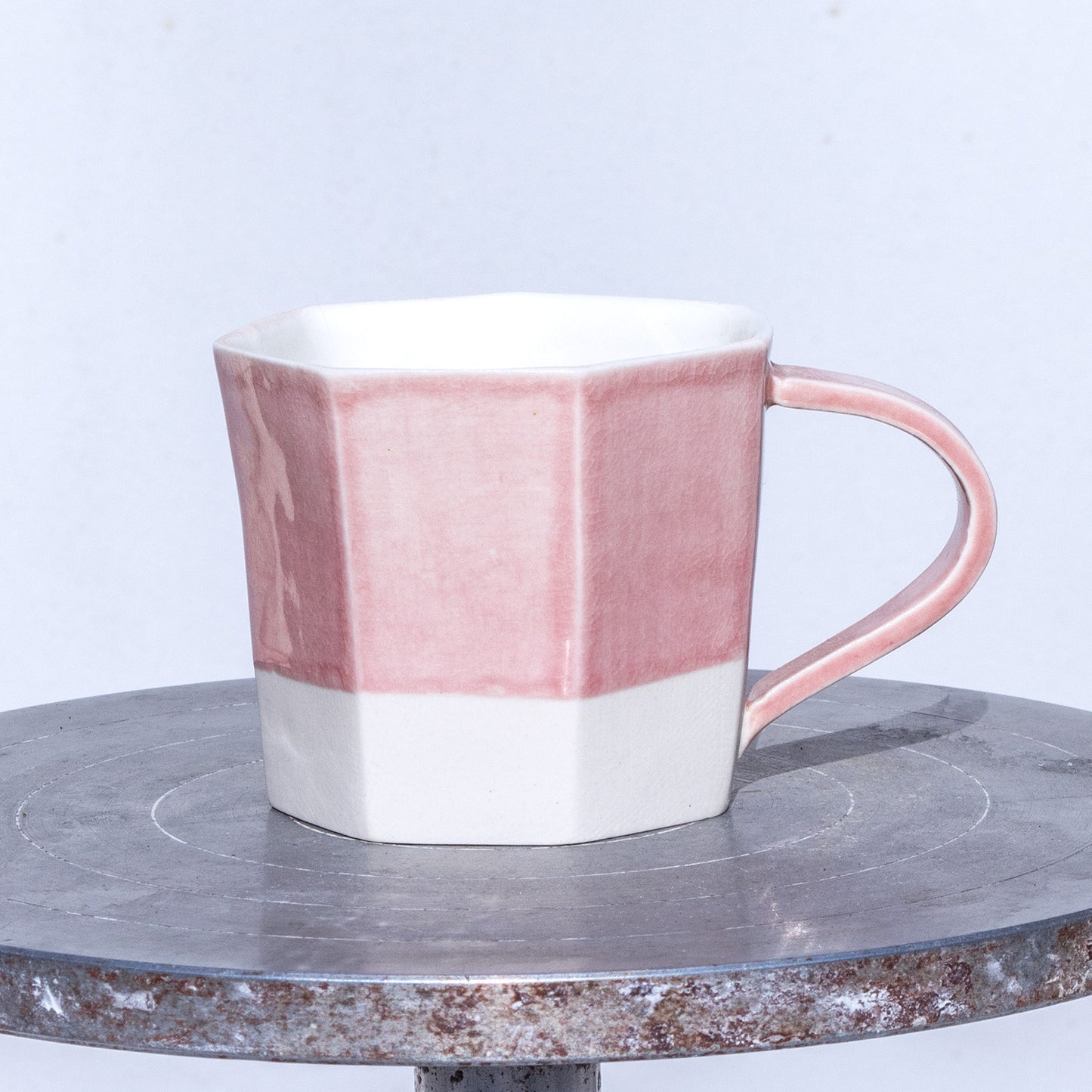 Porcelánový moka hrnek 150ml / růžový nepravidelný / No.2 / světlejší