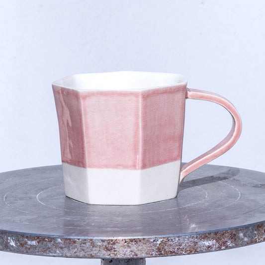 Porcelánový moka hrnek 150ml / růžový nepravidelný / No.2 / světlejší