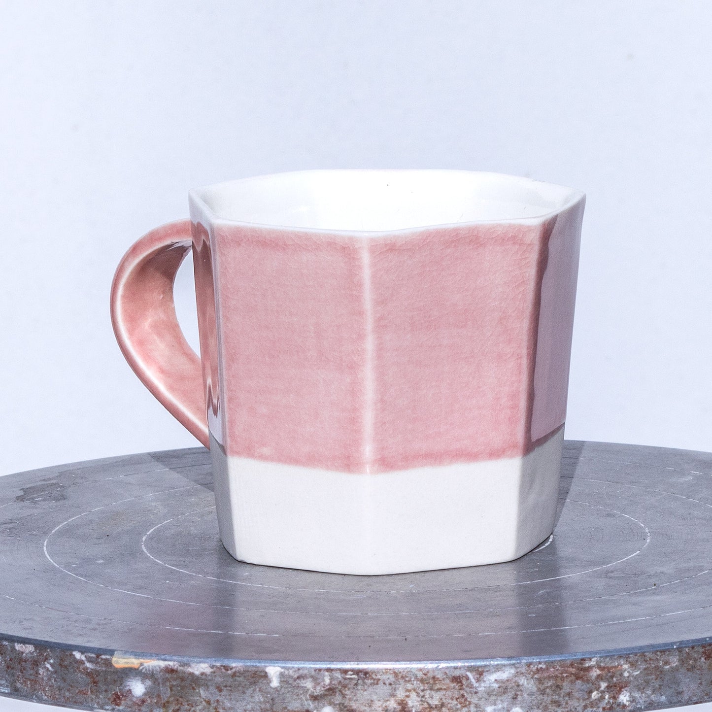 Porcelánový moka hrnek 150ml / růžový nepravidelný / No.2 / světlejší