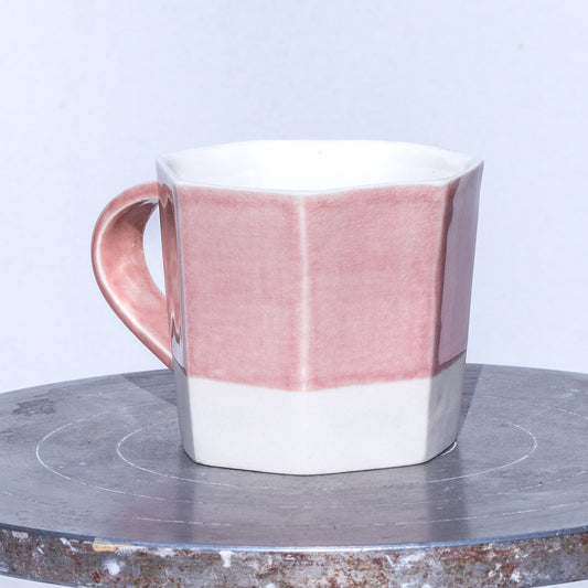 Porcelánový moka hrnek 150ml / růžový nepravidelný / No.2 / světlejší