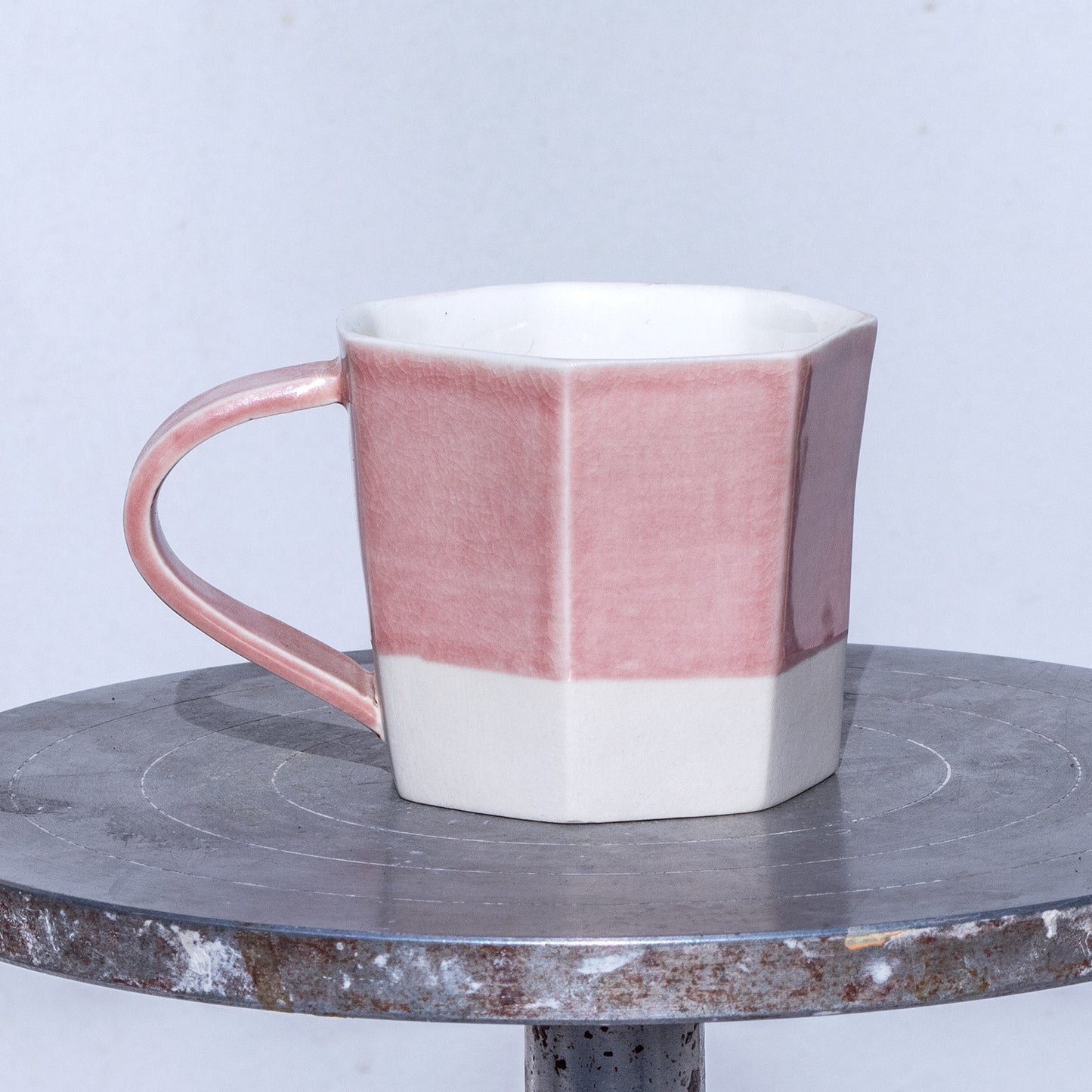 Porcelánový moka hrnek 150ml / růžový nepravidelný / No.2 / světlejší