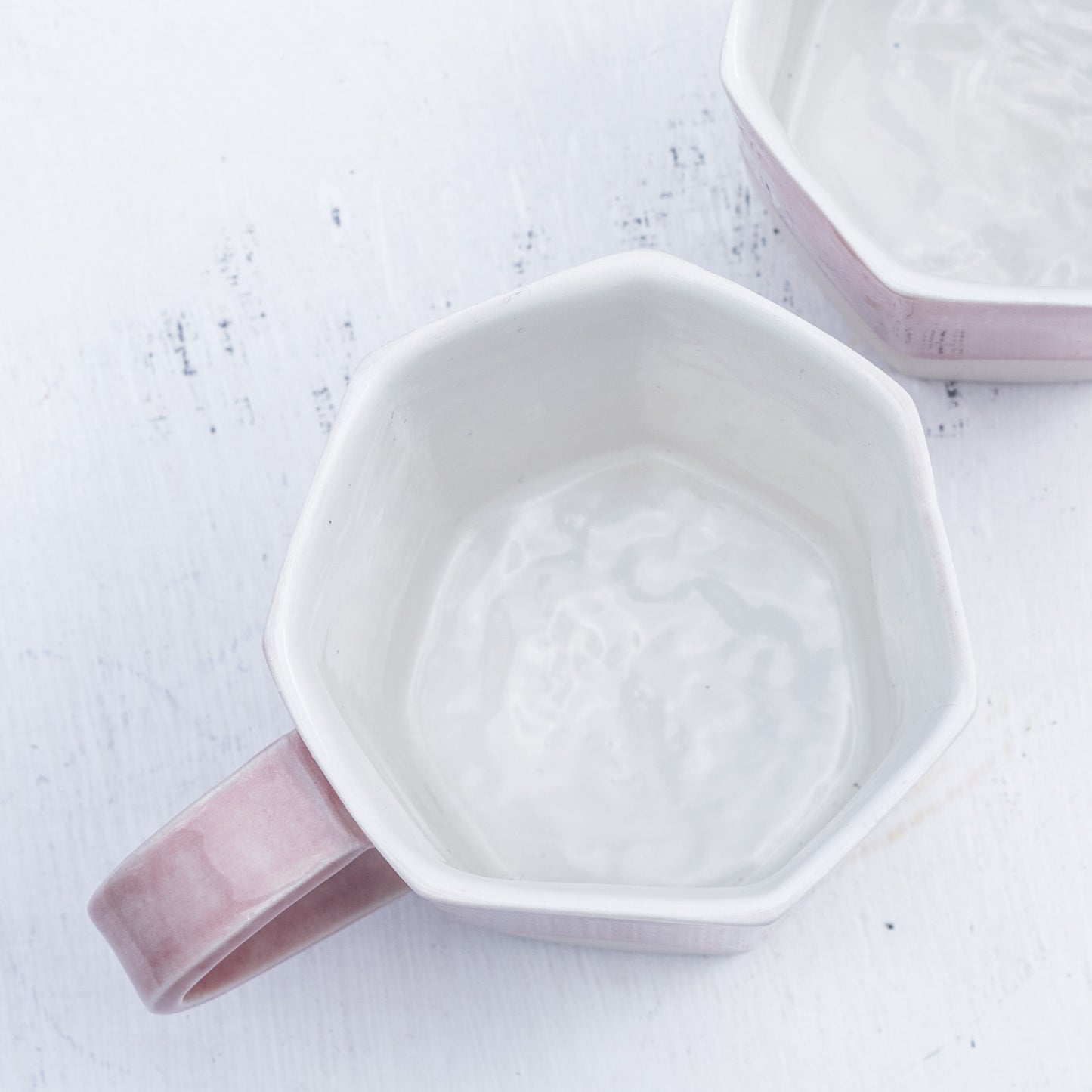 Porcelánový moka hrnek 150ml / růžový nepravidelný / No.1 / tmavší