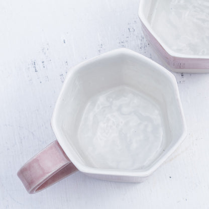 Porcelánový moka hrnek 150ml / růžový nepravidelný / No.1 / tmavší