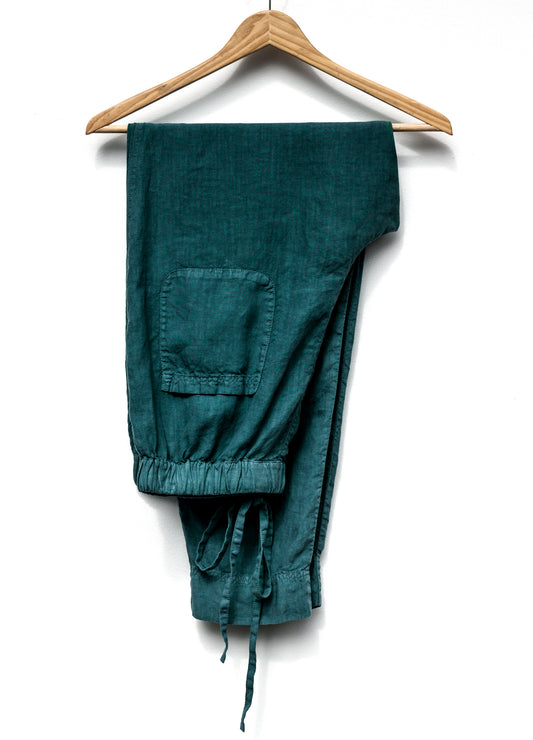 Lněné ZEN kalhoty v odstínu Pantone Deep Teal / PREORDER