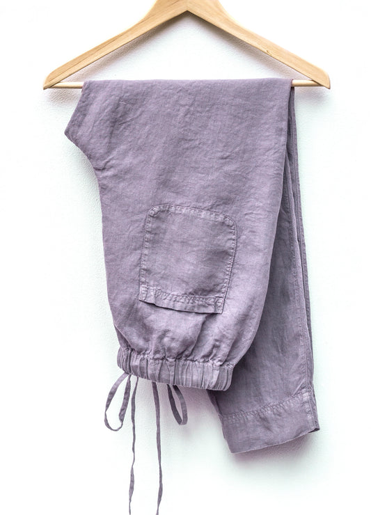 Lněné ZEN kalhoty v odstínu Pantone Lavender Aura / PREORDER