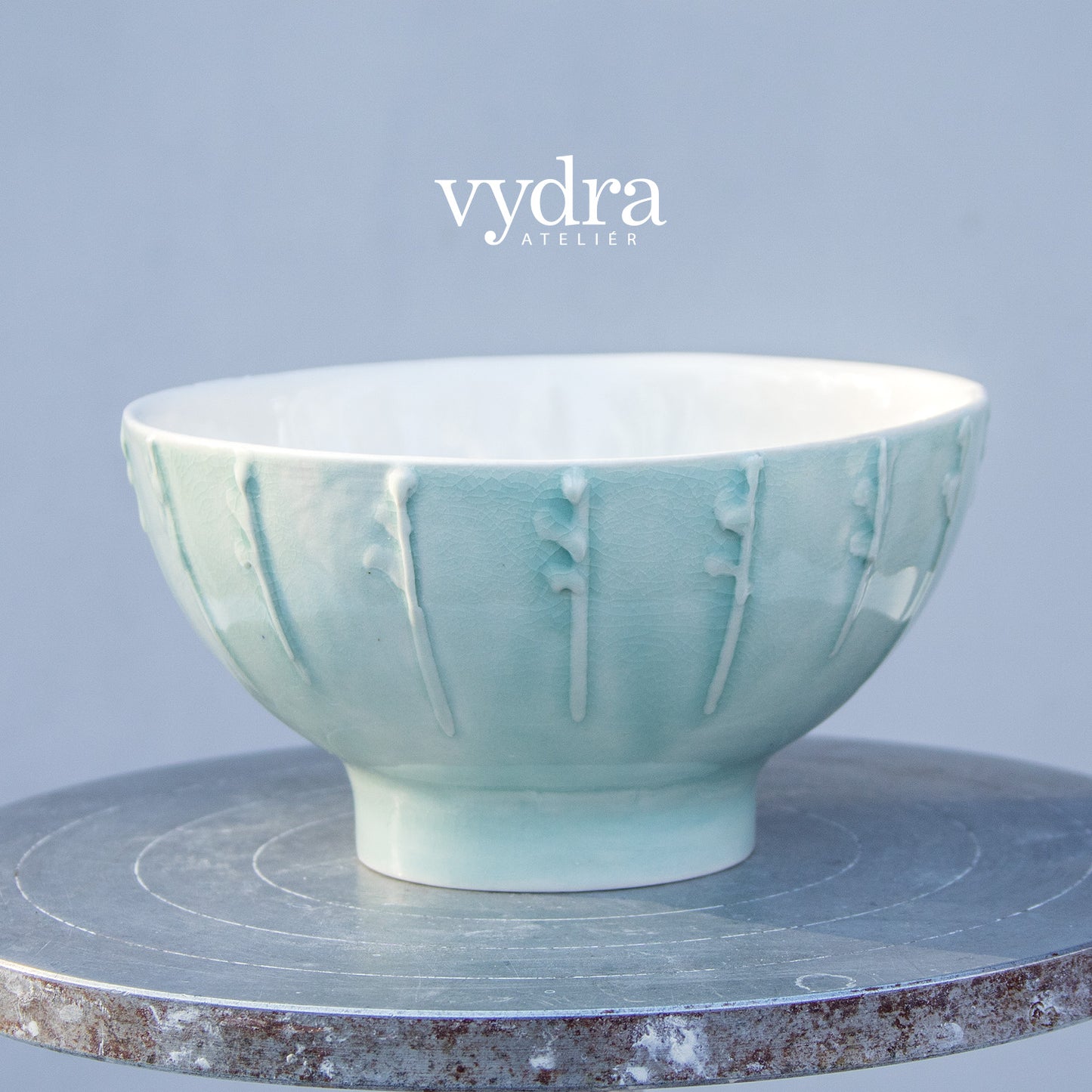 Porcelánová miska na soklu 270ml / mentolová