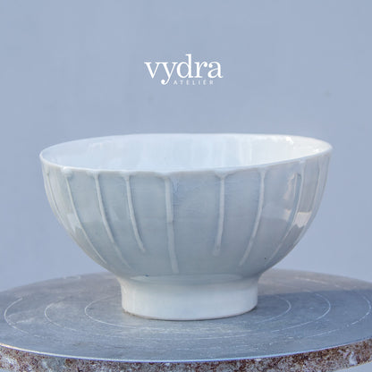 Porcelánová miska na soklu 270ml / šedomodrá