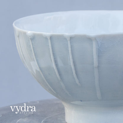 Porcelánová miska na soklu 270ml / šedomodrá