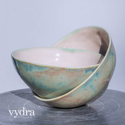 Porcelánová miska 250ml / mramorovaná / sada dvou kusů