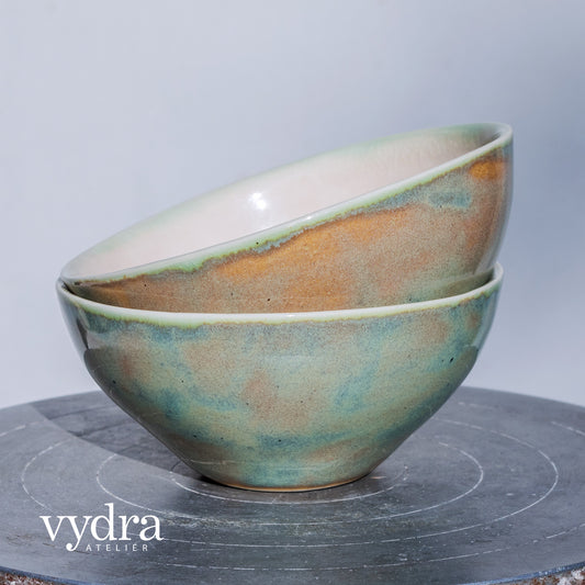 Porcelánová miska 250ml / mramorovaná / sada dvou kusů