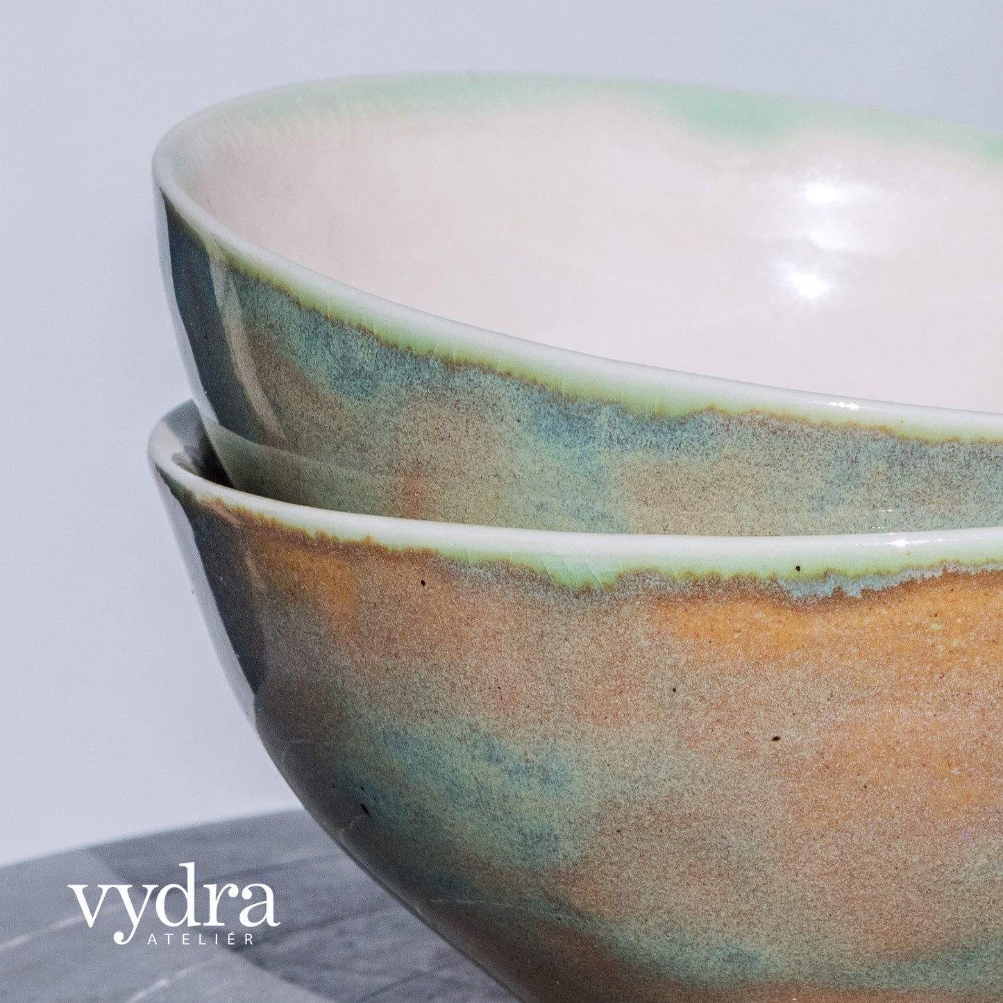 Porcelánová miska 250ml / mramorovaná / sada dvou kusů