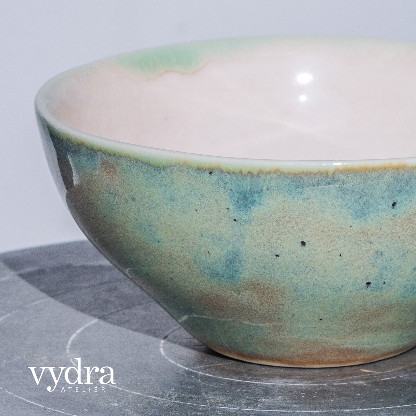 Porcelánová miska 250ml / mramorovaná / sada dvou kusů