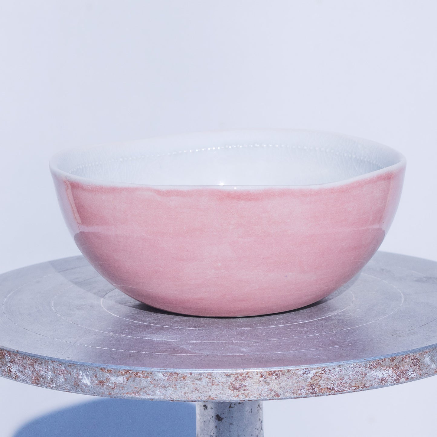 Porcelánová miska 270ml / růžová s plastickými tečkami