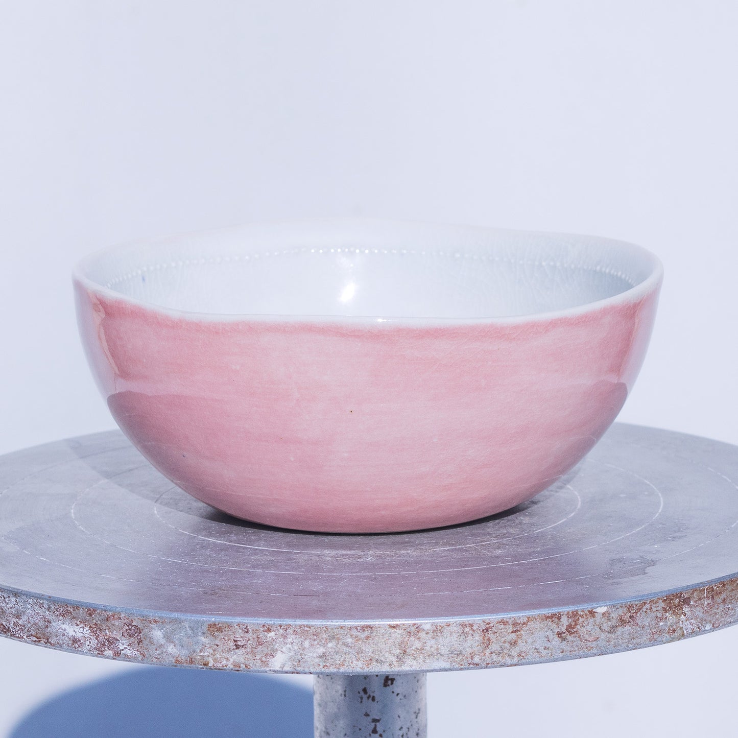 Porcelánová miska 270ml / růžová s plastickými tečkami