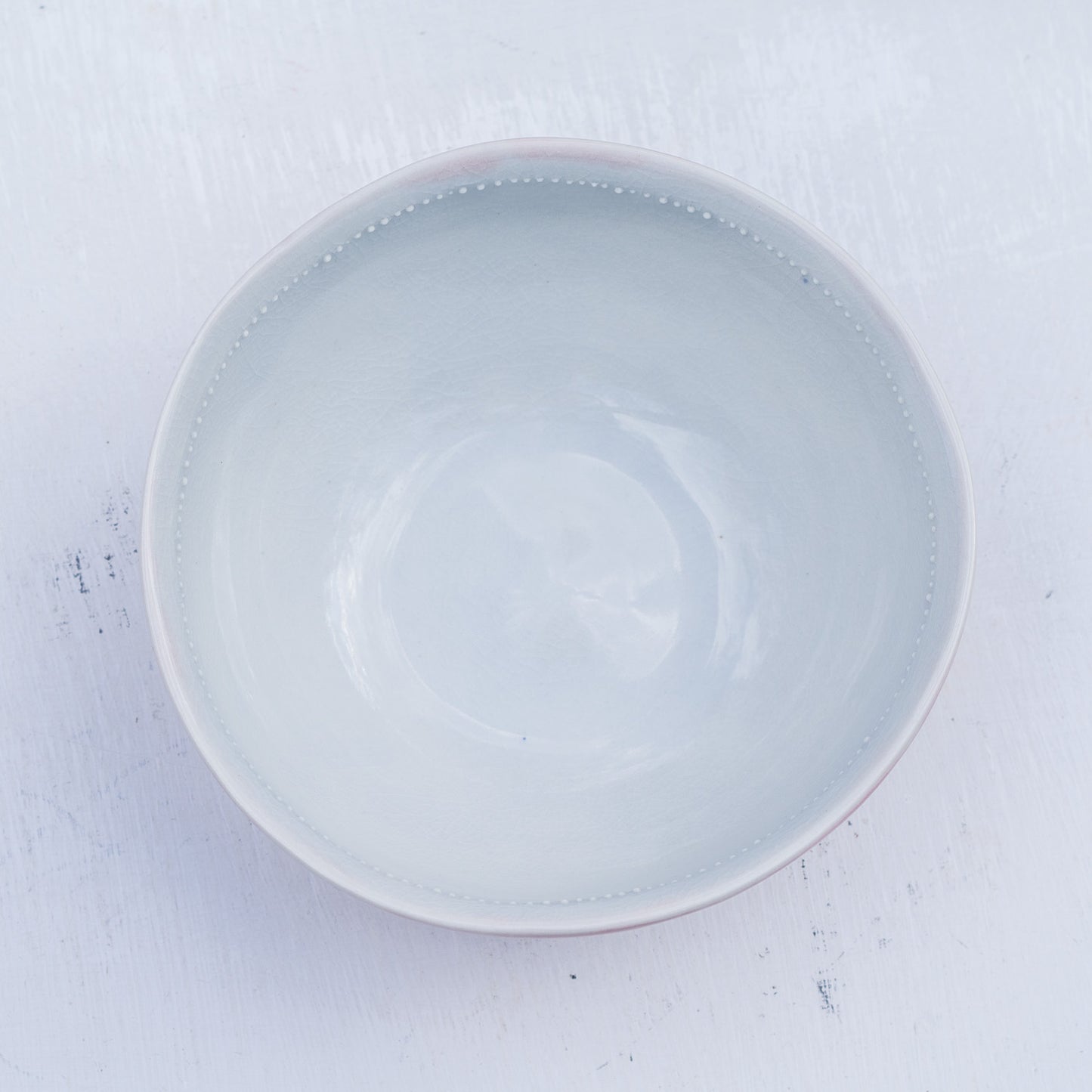 Porcelánová miska 270ml / růžová s plastickými tečkami