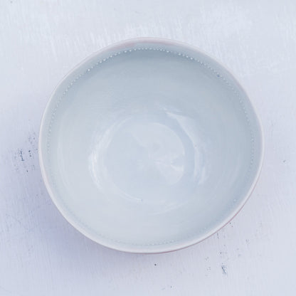 Porcelánová miska 270ml / růžová s plastickými tečkami