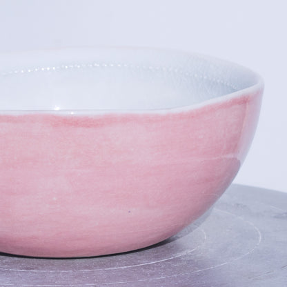 Porcelánová miska 270ml / růžová s plastickými tečkami