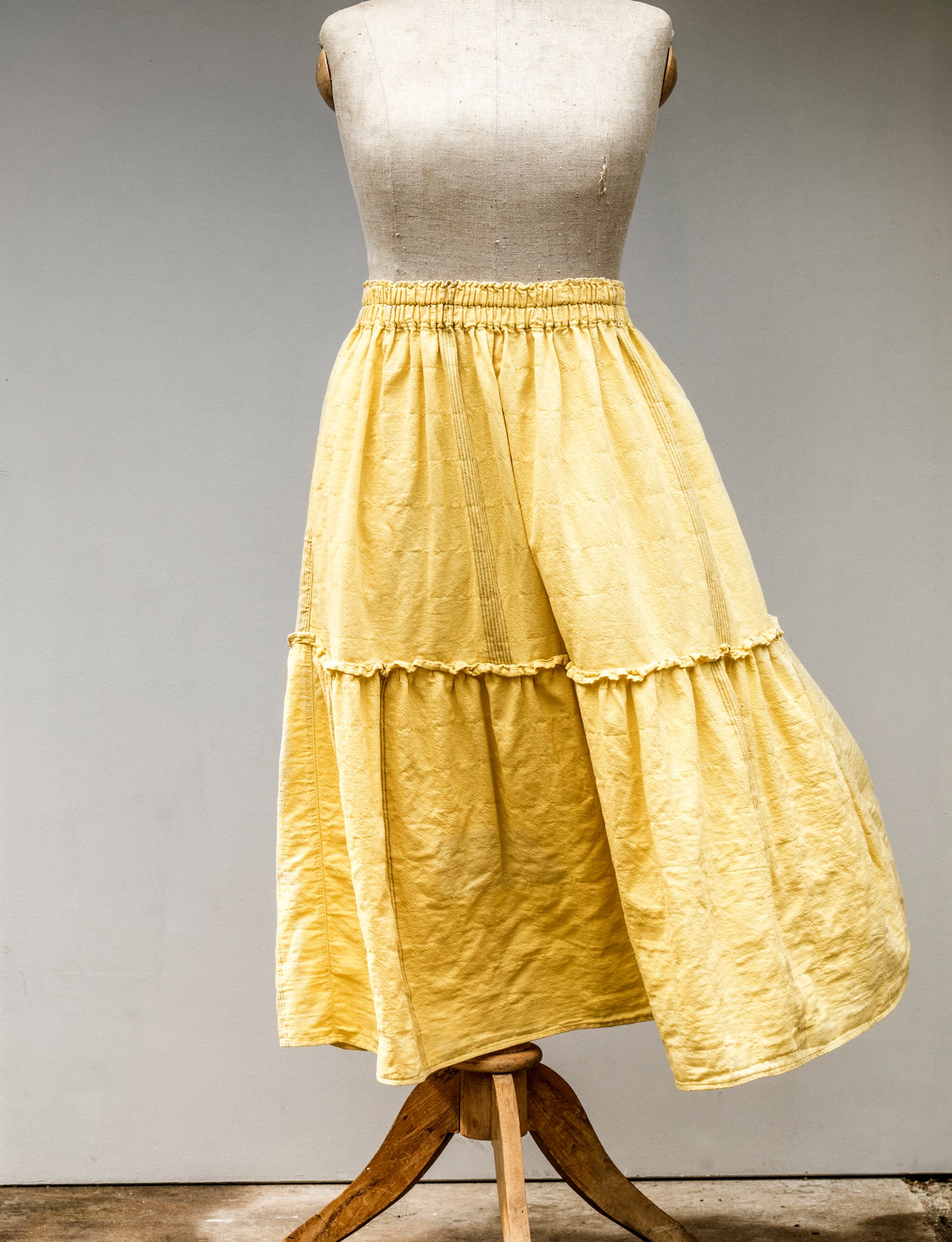 Princess sukně z bavlněného kepru / Pantone Dusky Citron