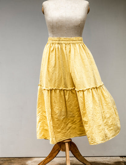 Princess sukně z bavlněného kepru / Pantone Dusky Citron