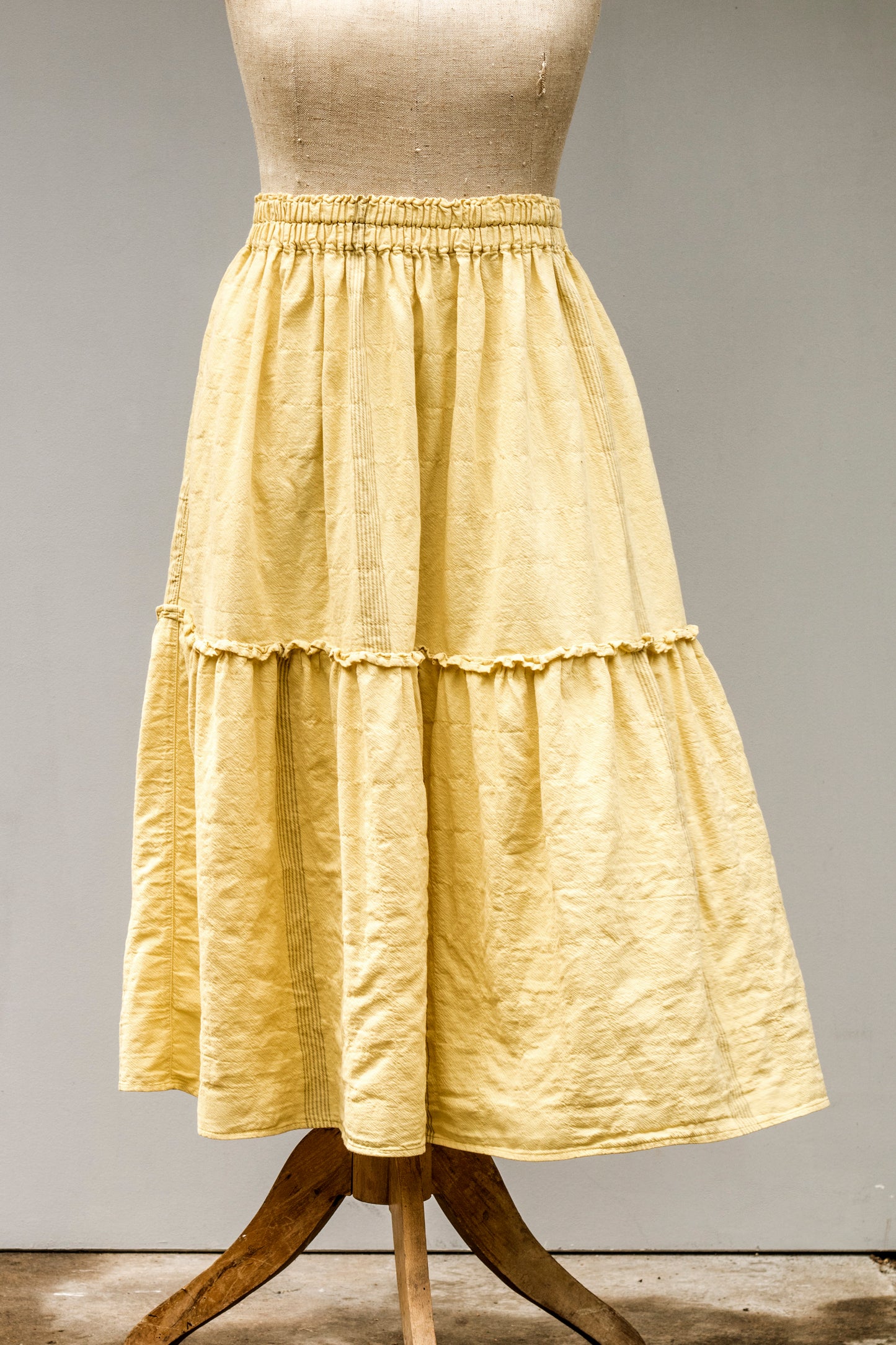 Princess sukně z bavlněného kepru / Pantone Dusky Citron / SKLADEM