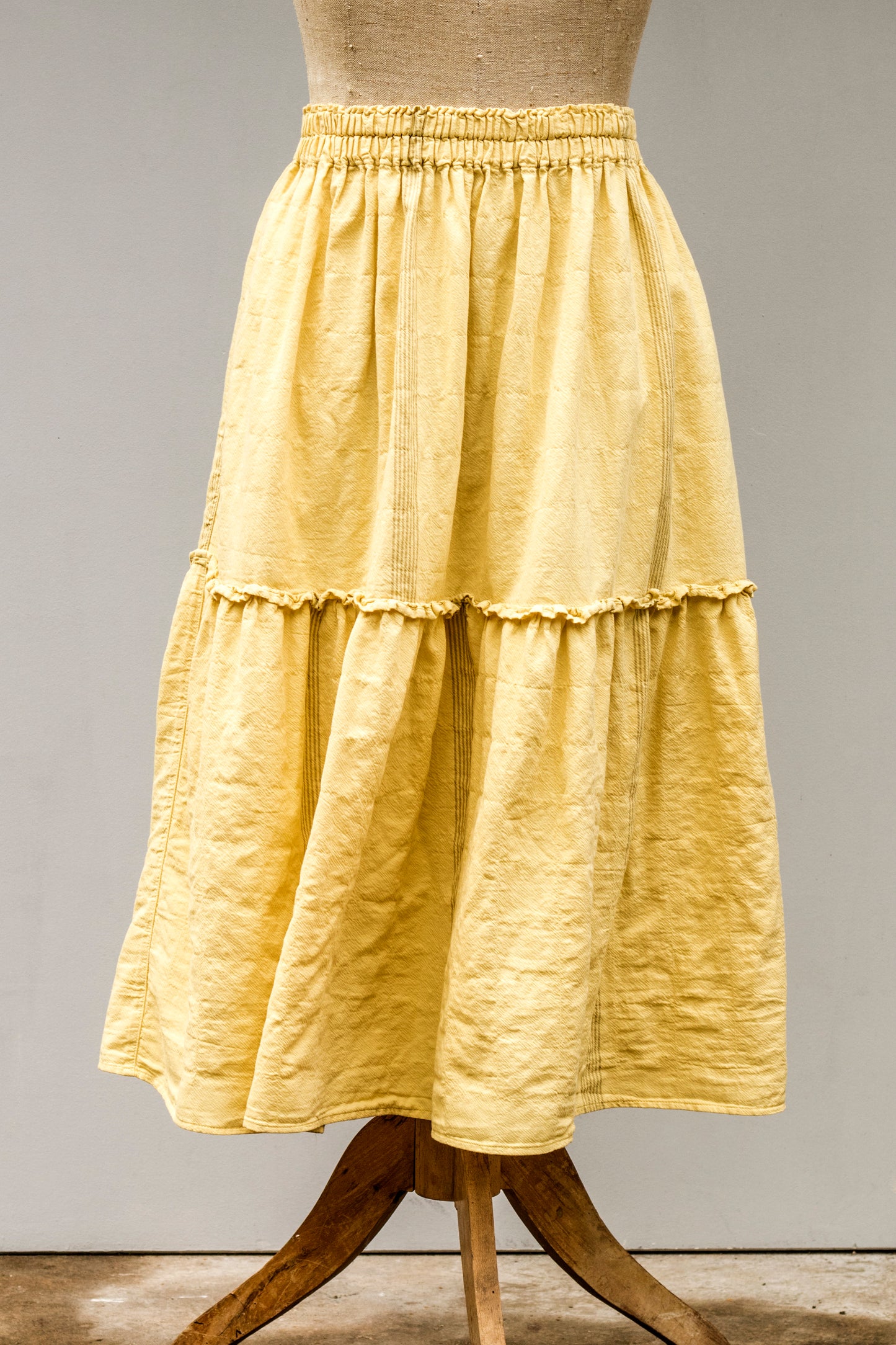 Princess sukně z bavlněného kepru / Pantone Dusky Citron