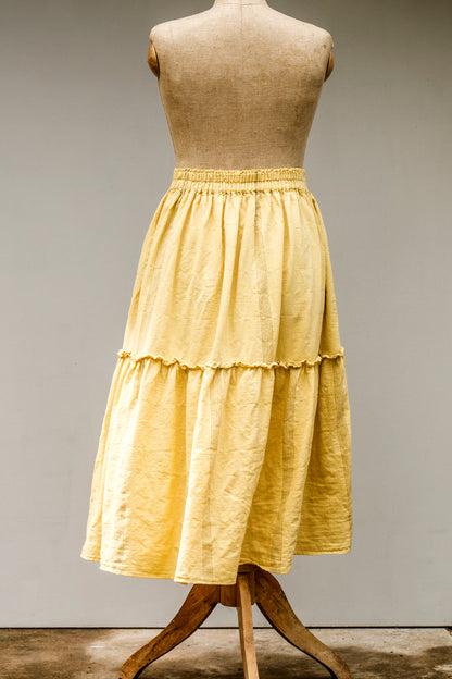 Princess sukně z bavlněného kepru / Pantone Dusky Citron