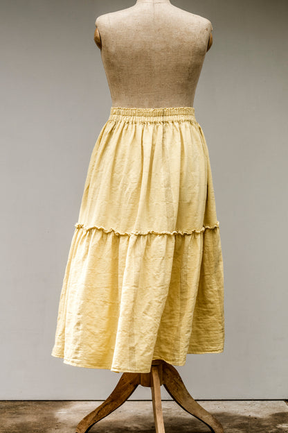 Princess sukně z bavlněného kepru / Pantone Dusky Citron / SKLADEM