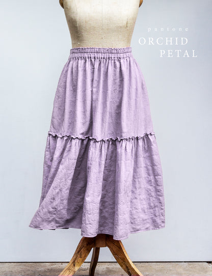 Princess sukně z bavlněného kepru / Pantone Orchid Petal