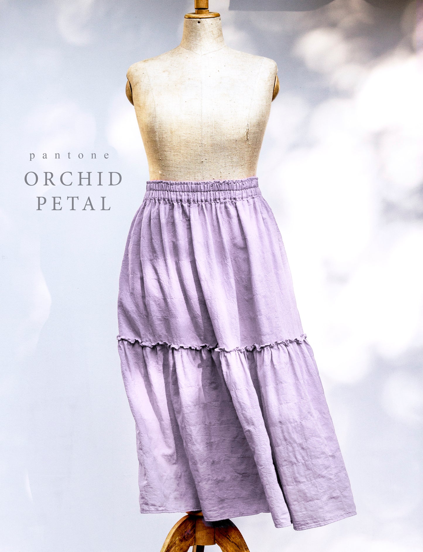 Princess sukně z bavlněného kepru / Pantone Orchid Petal / SKLADEM