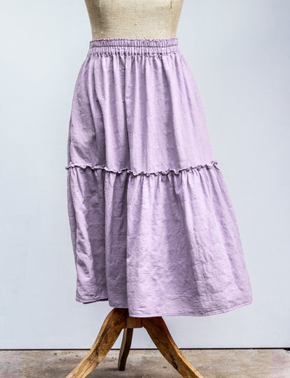Princess sukně z bavlněného kepru / Pantone Orchid Petal