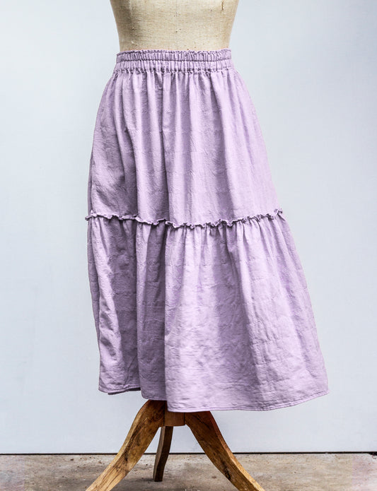 Princess sukně z bavlněného kepru / Pantone Orchid Petal