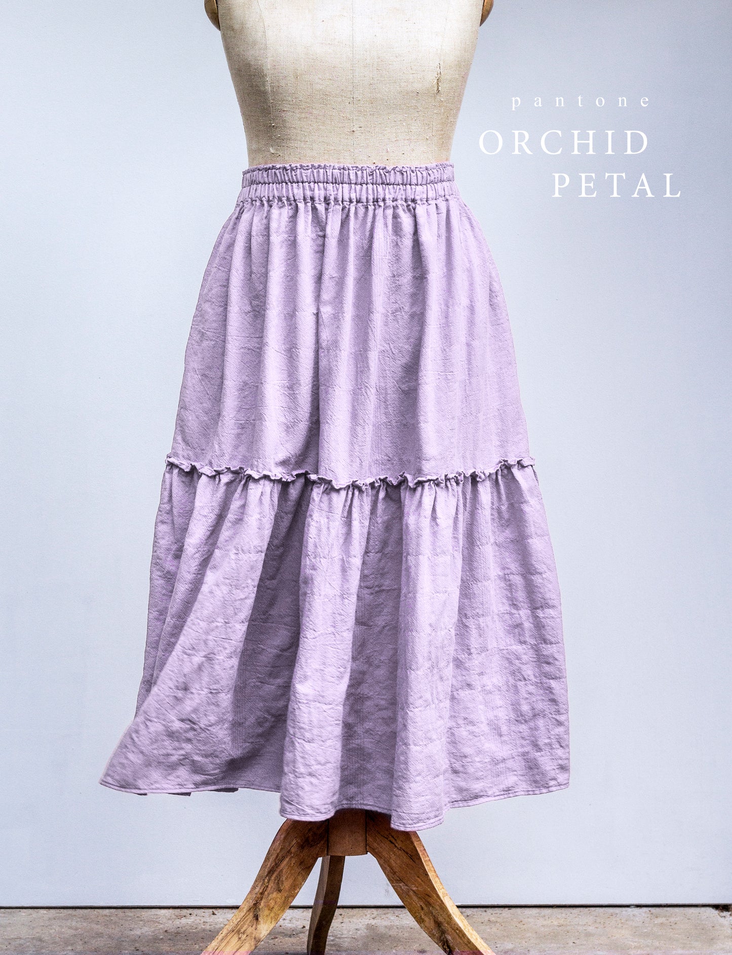 Princess sukně z bavlněného kepru / Pantone Orchid Petal / SKLADEM