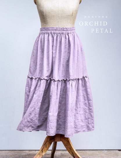 Princess sukně z bavlněného kepru / Pantone Orchid Petal / SKLADEM