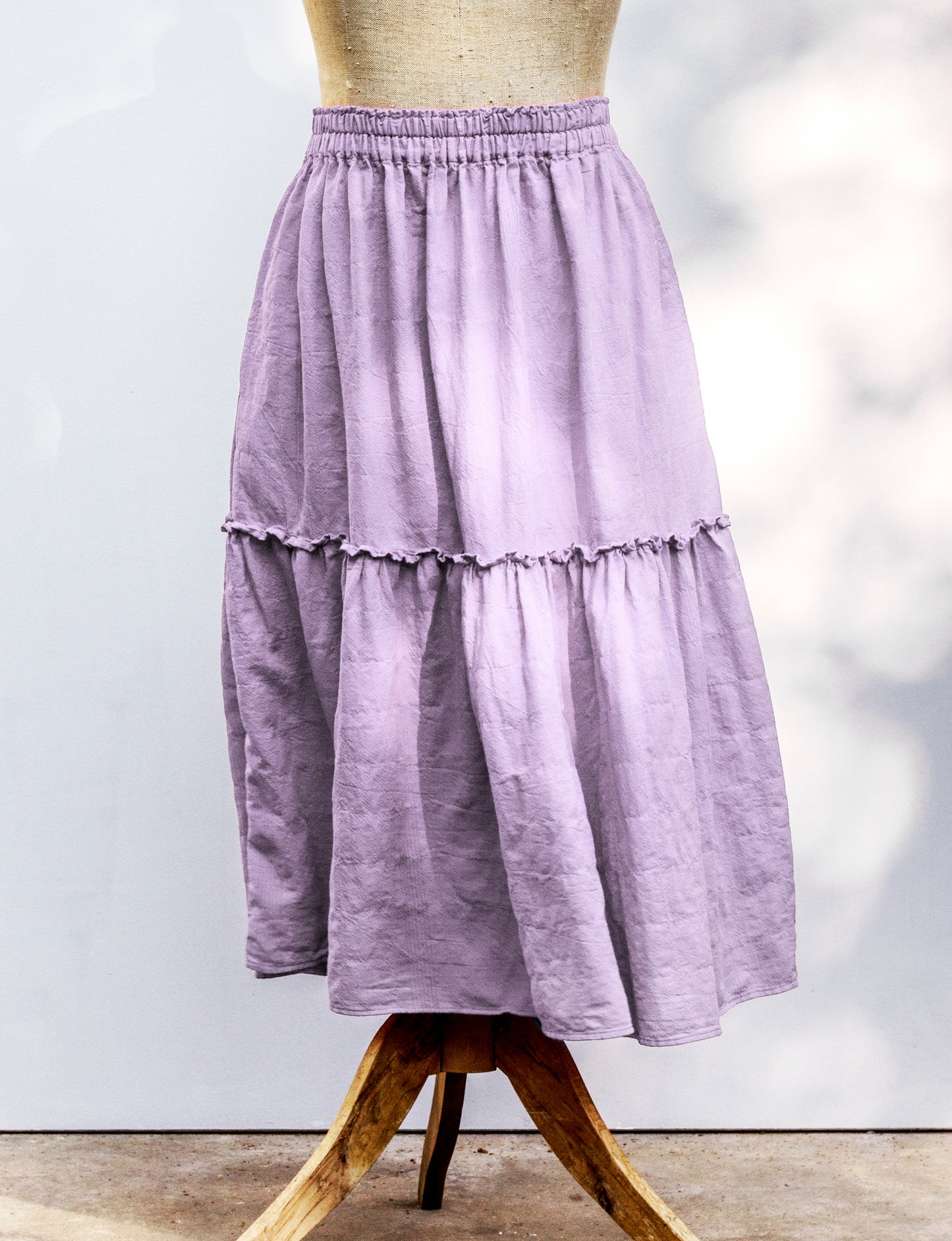 Princess sukně z bavlněného kepru / Pantone Orchid Petal