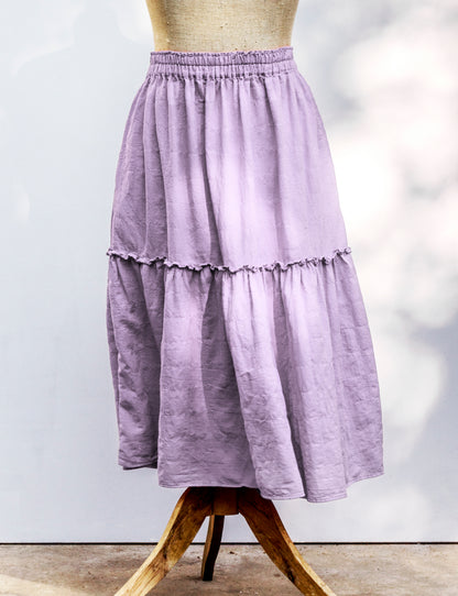 Princess sukně z bavlněného kepru / Pantone Orchid Petal