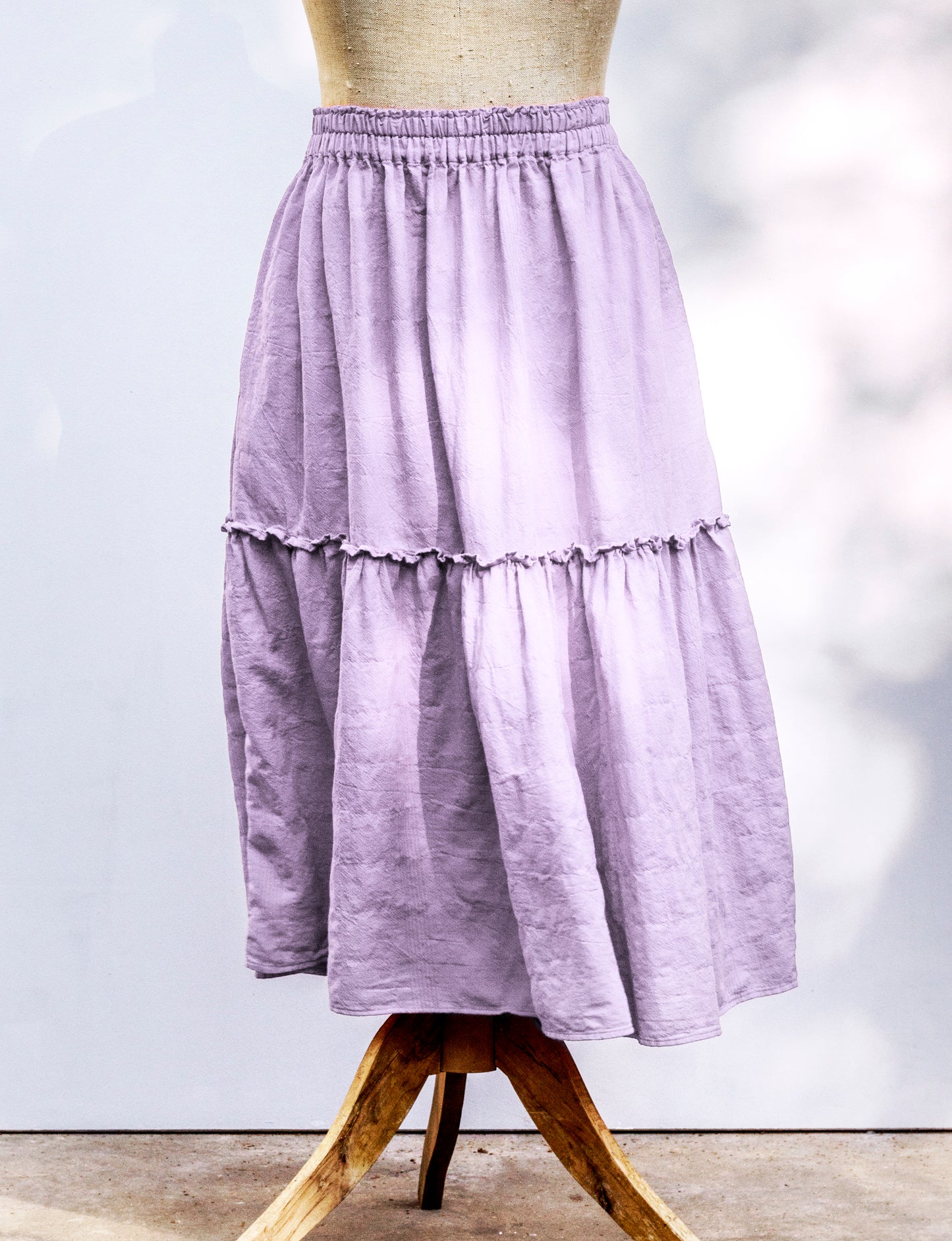 Princess sukně z bavlněného kepru / Pantone Orchid Petal / SKLADEM