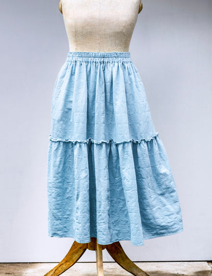Princess sukně z bavlněného kepru / Pantone Aquamarine / SKLADEM
