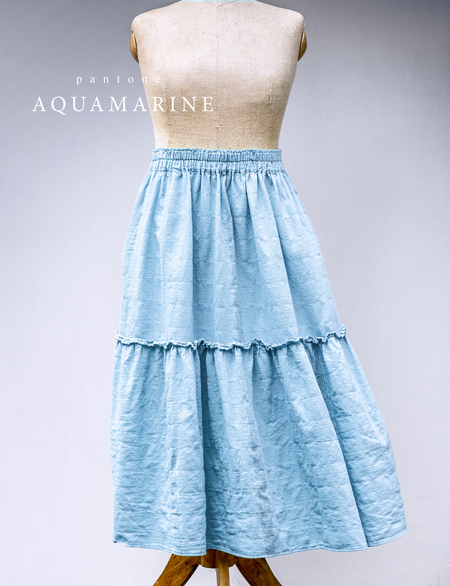 Princess sukně z bavlněného kepru / Pantone Aquamarine / SKLADEM