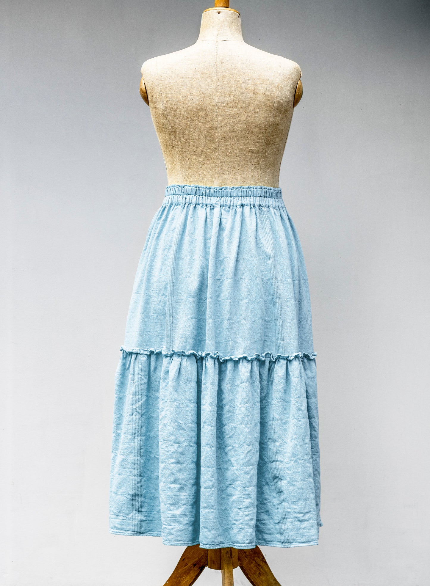 Princess sukně z bavlněného kepru / Pantone Aquamarine
