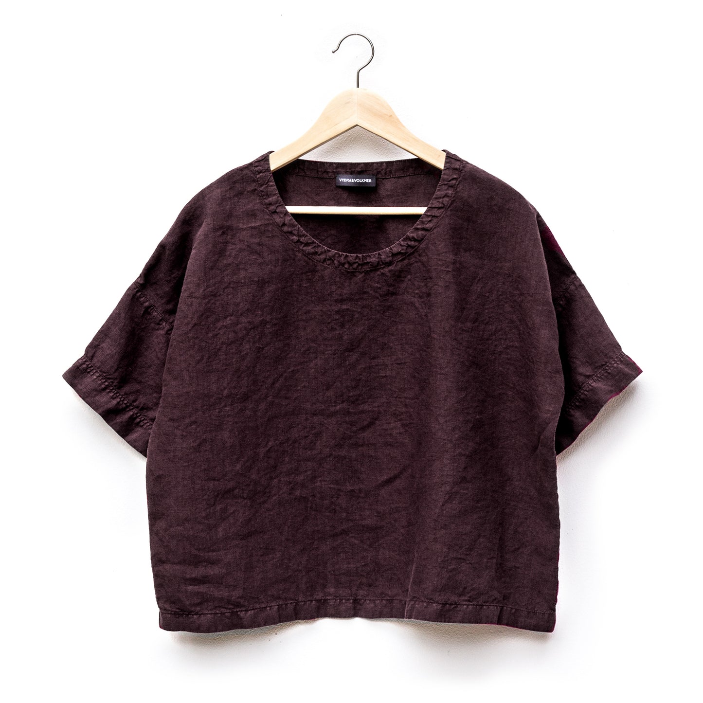 Oversized lněný top / Pantone chocolate Plum / PREORDER