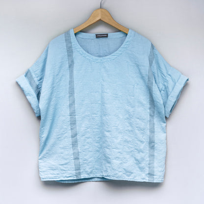 Lehounký top z bavlněného kepru / Pantone Aquamarine / SKLADEM
